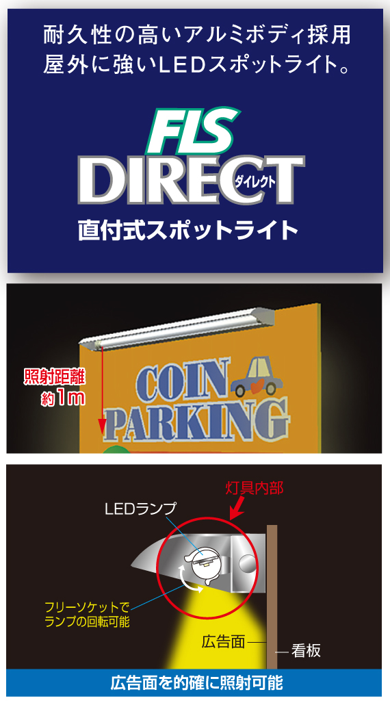 外照看板専用FL型LEDスポットライト