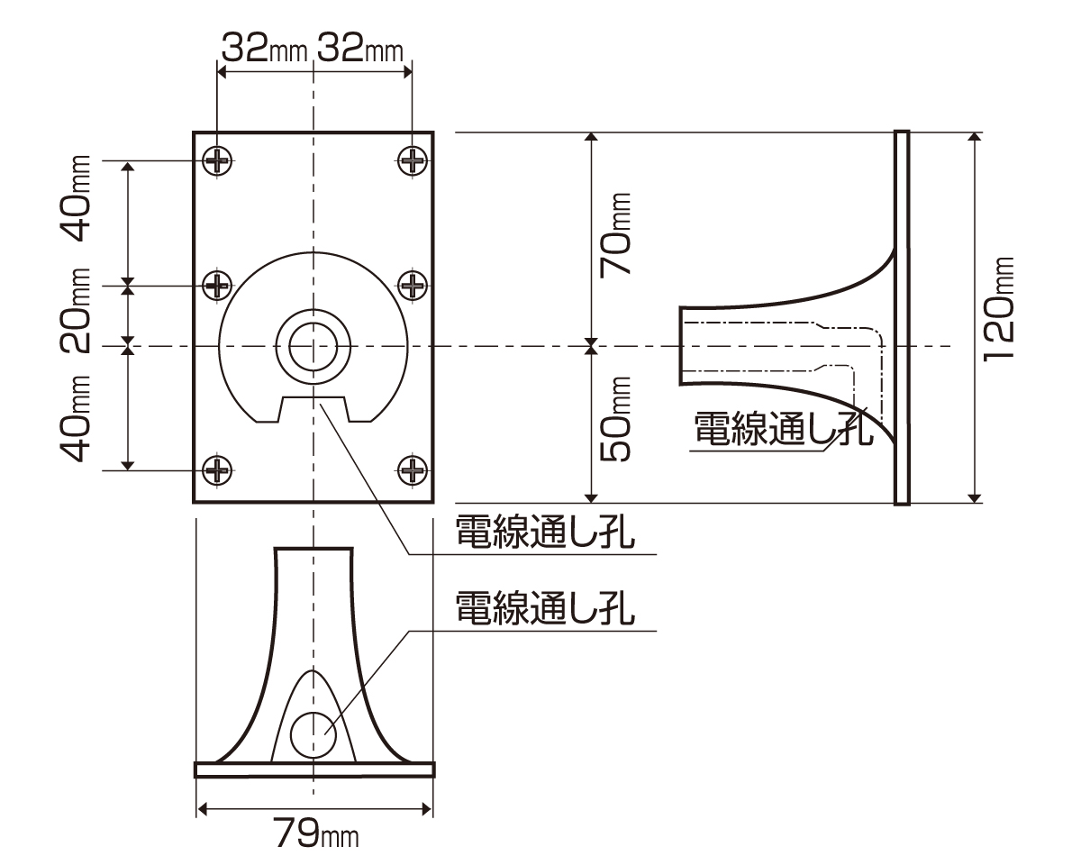 台  座外形寸法